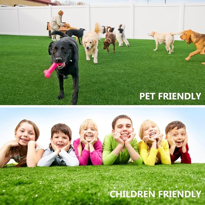 Artificial Grass Synthetic Lawn Outdoor Faux Grass Rug for Patio 0.4 Inch Pile Height 1FTx33FT Astro Turf Grass Roll Carpet Rug Indoor for Bedroom Fake Grass Rug for Pets