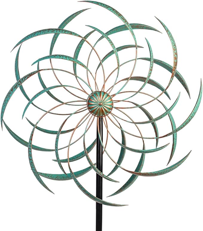 VEWOGARDEN Large Wind Spinners Outdoor Waterproof Metal Wind Sculptures & Spinners for Garden Patio Lawn Decor Artistic Gift, Light Green