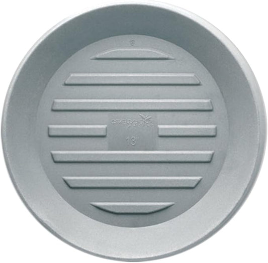 Crescent Garden Universal Round Planter Saucer, Durable Drainage Dish for Plant Pots, Heavy-Duty Plant Dishes Saucer, Indoor & Outdoor Plant Trays - Ash (13 inch Inner, 18 inch Outer Diameter)