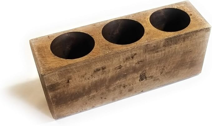 Rustic Farmhouse Wooden Candle Holder- Sugar Mold Candle Holder- Succulent Planter (3 Hole)