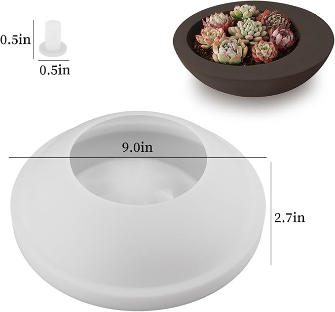 Wehous Large Round Container Mold, Silicone Irregular Bowl Storage Resin Concrete Molds, Candle Holder Succulent Planter Jewelry Trinket Tray Plate Mold DIY Epoxy Resin Casting Plaster Cement Decor