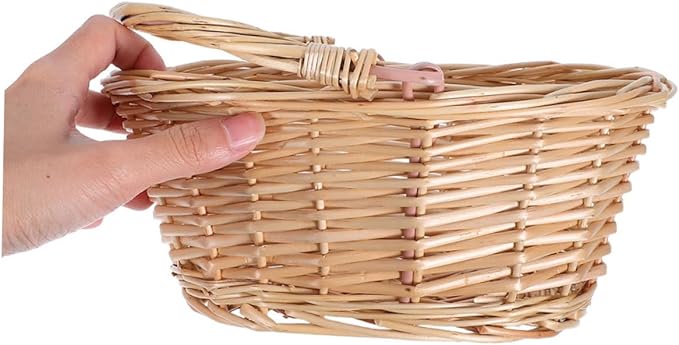 Milisten Garden Basket: Picnic Basket With Handle - Woven Wicker Storage Holder For Garden Home And Picnics - Flower Girl Accessory