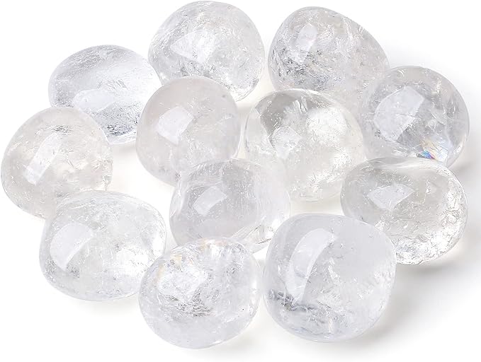 DUQGUHO Clear Quartz Healing Crystals Stones Set Natural Bulk Crystals Tumbled Polished Irregular Crystal Stones Bulk Rocks 0.45 lbs