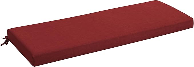 Arden Foam Outdoor Bench Cushion, 48 x 18, Made with ProFoam, Rain-Proof, Fade Resistant, Ruby Red Leala
