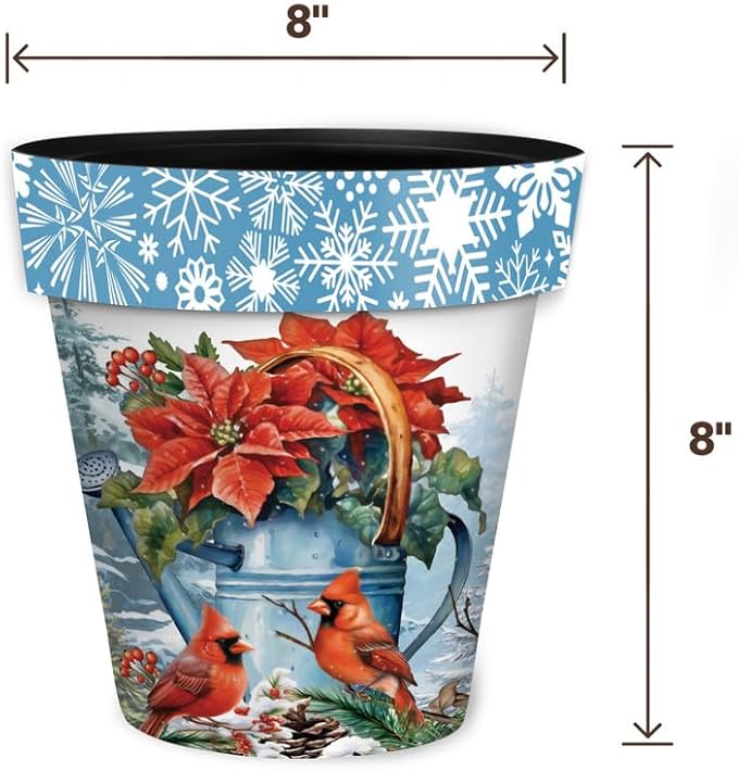 Briarwood Lane Winter Planter 8.5" x 8.5" x 8.5" Winter Watering Can Small for Winter Planter