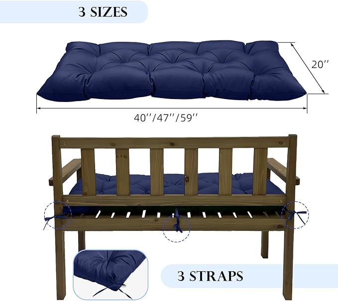 Outdoor Bench Cushion Non-Slip Patio Bench Cushions for Indoor/Outdoor Furniture 40"x20" Window Cushion Waterproof Swing Chair Pads for Patio Wicker Sofa Setee, Camping,Leaf