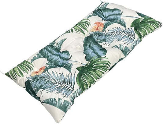 Outdoor Waterproof & Sun-Resistant Bench Cushion, 47.3"x19.7"x3.2" Tufted Patio Seat Pad with Non-Slip Ties,Long Chair Cushion for Garden,Porch,Swing,Indoor Furniture (Flower 2, 47.3×19.7×3.2)
