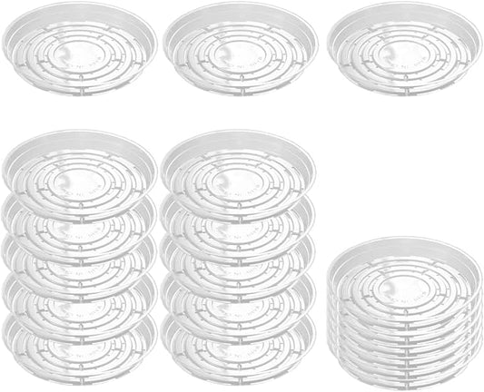 TRUEDAYS 10 Inch 5 Pack Clear Plant Saucers Flower Pot Tray Excellent for Indoor & Outdoor Plants