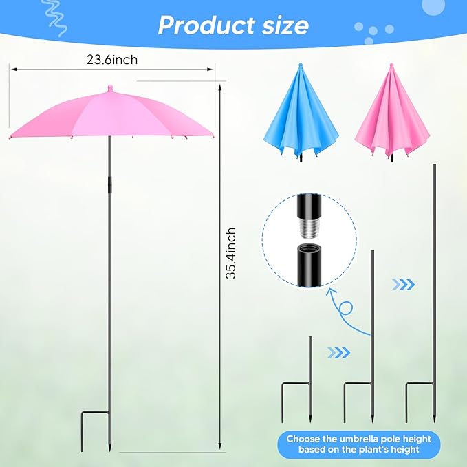 Adjustable Plant Umbrellas for Outdoor Plants, Large Garden Sun Shade Covers for Plants Plants Shade Cover, Higher Sun Shade for Plants, Potted Plant, Garden Beds