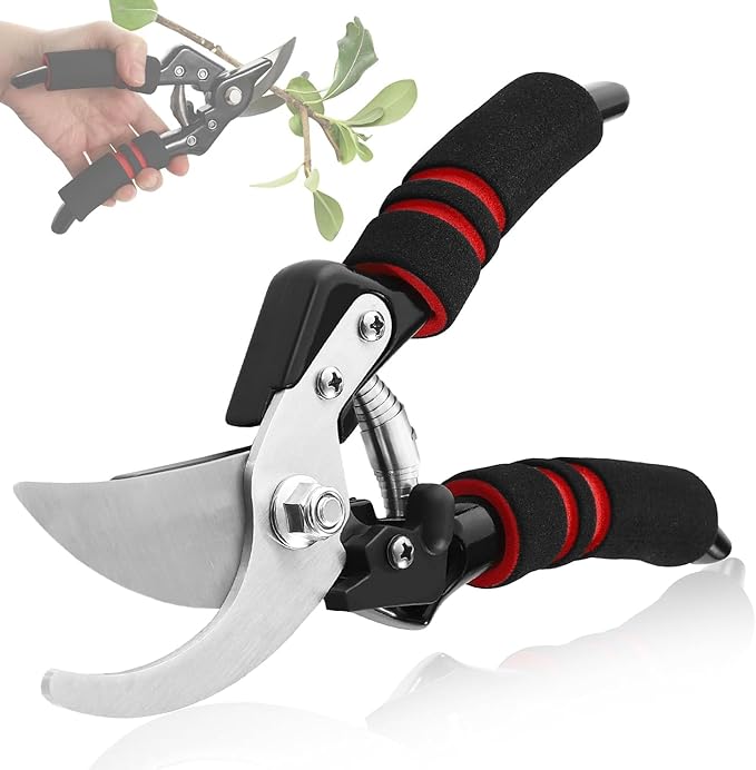 Pruning Shears for Gardening Heavy Duty Garden Scissors with Sharp SK5 Steel Blades, Ergonomic Grip Rust-Resistant Shears Pruning Tools Ideal Garden Snips and Pruners for Trees Plants Flowers