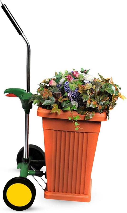 EJWOX Heavy Duty Plant Dolly Caddy - Pot Mover for Garden w/ 165 lb Capacity, Flat-Free Wheels & Suction Cups | Adjustable Handle, Floor Protection