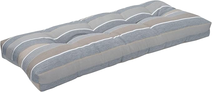 FUNHOME Outdoor Bench Cushion 42 x18 inch with Non-Slip Grips,Water Resistant Porch Swing Cushion,Bench Pillow Pads,Tufted Cushions for Patio Garden Furniture,42" Seat Cushions(Gray Stripe)