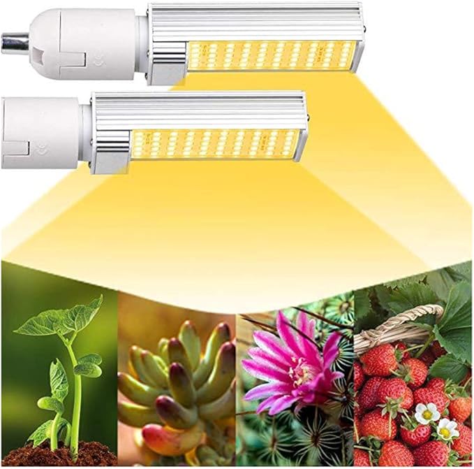 9W Full Spectrum Grow Lights Bulb for Indoor Plants, E27 44 LEDs Pure Warm Plant Grow Lamp Bulb for House Garden Hydroponics Succulent Seed Starting, Growing, Flower 3 Pack