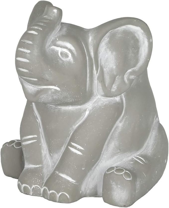 Classic Home and Garden Cement Buddies Animal Planter - Cute Desk Decoration - UV Coated Animal Vase w/Removable Drain Plug - Succulent Planter for Indoor/Outdoor Use (Elephant, Natural, Small)