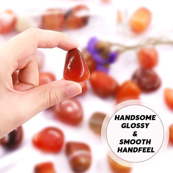Hilitchi Reddish Brown Agate Stone Tumbled Stones for Plants Cacti & Succulents Bedding, Vase Filler, Landscape Bottom Decoration (About 1lb(455g)/Bag)