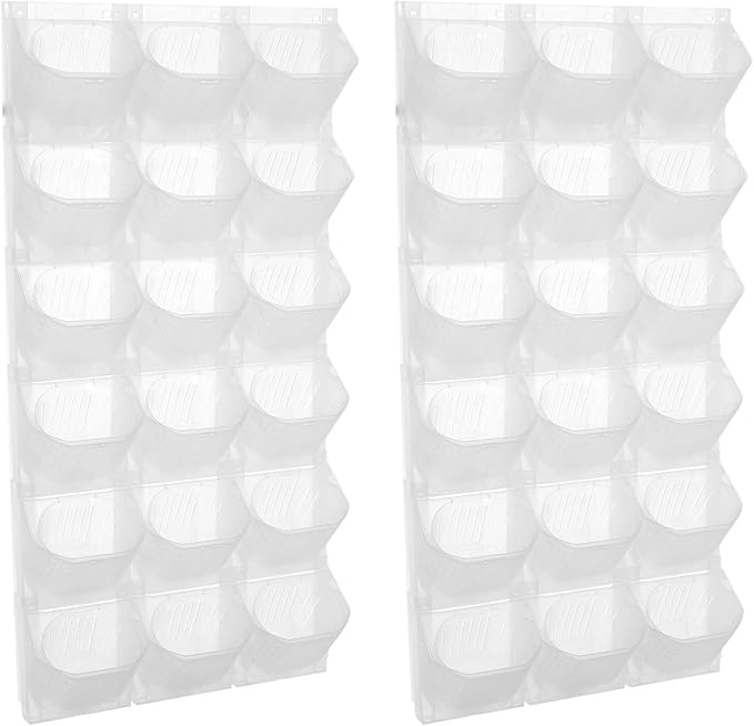2 PCS Self-Watering Wall Planter, Wall-Mounted Vertical Garden Planter with 36 Pots for Indoor Outdoor Flowers Vegetables Herbs (White)