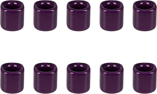 Mega Candles 10 pcs Dark Purple 1/2 Inch Diameter Ceramic Chime Ritual Spell Candle Holders, Great for Casting Chimes, Meditation, Rituals, Spells, Vigil, Witchcraft, Wiccan Supplies