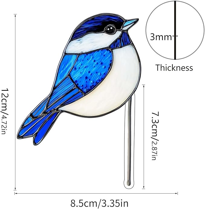 Bird Acrylic Stakes 4.5 Inch Colorful Garden Decoration Acrylic Plant Label Signs for Flower Pot Planter House Decors Indoor Outdoor Plant Pot Decoration (Bird 1)