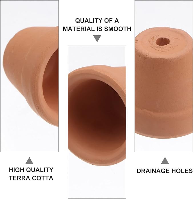 HANABASS 40pcs Mini Terracotta Pots for Clay Drainage Great for Crafts Wedding Favors Indoor Garden Decor