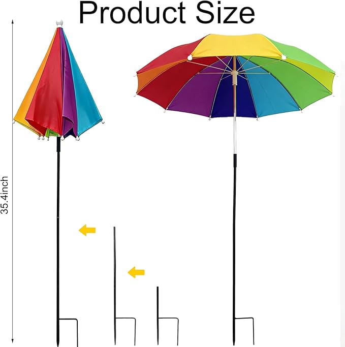 3 Pack Upgraded Plant Umbrellas for Outdoor Plants, 26" Larger Garden Plant Umbrella Shade with Adjustable Angle, 43.4" Higher Sun Shade for Plants, Potted Plant, Garden Beds