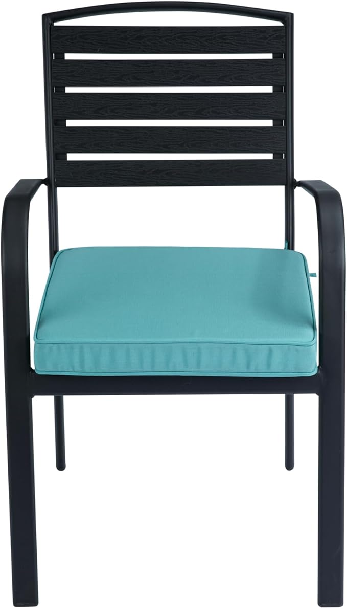Outdoor Chair Cushions 18x18 Inch,Set of 2,Water Resistant Chair Pads with Ties,Square Seat Cushion 18"x18"x2.5",Patio Chair Cushion for Garden,Backyard Furniture(Teal)