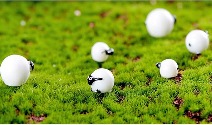 9pcs Sheep Micro Landscape Ornaments, Miniature Figurines Fairy Garden Accessories, Garden DIY Kit