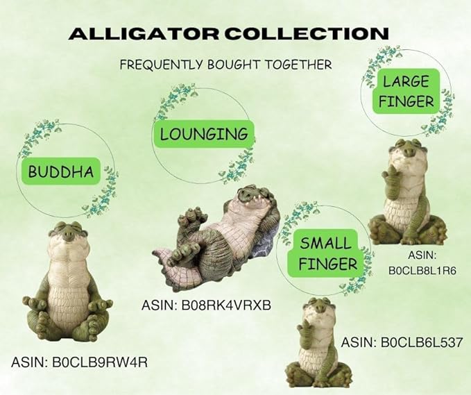 Whimsical Lazy Alligator Garden Statue – Funny Crocodile Yard Decor, Relaxing Animal Figurine for Patio, Lawn, Indoor Outdoor Display – Resin Gator Sculpture, Gift for Garden Lovers