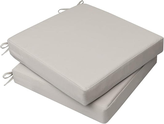 AAAAAcessories Outdoor Seat Cushions for Chairs, Waterproof, Fade-Resistant, 17" x 16" x 2", Patio Furniture Replacement Cushions, Set of 2, Beige