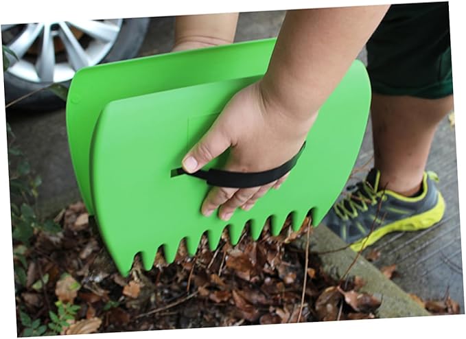 2Pcs Leaves Cleaning Rake Spade Durable Green Garden Tools for Efficient Leaf Removal and Cleanup Easy to Use Cleaning Accessories for Lawn Care