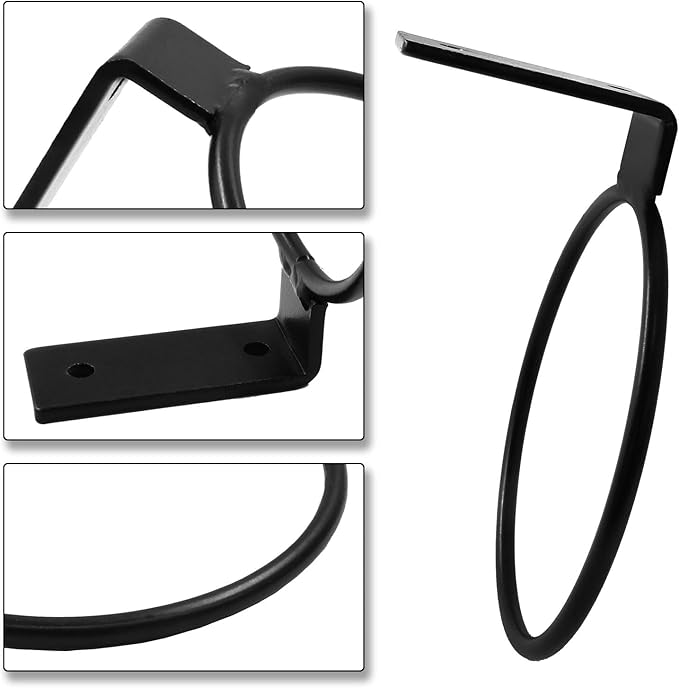 6 Pack 4 inch Flower Pot Holder Ring Wall Mounted, Metal Planter Hanger, Flower Pot Hangers, Matte Black Hanging Plant Holder for Home, Garden, Indoor, Outdoor