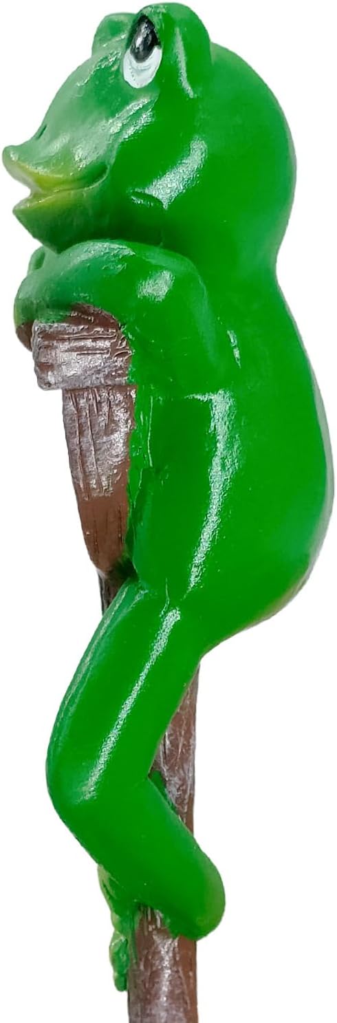 Frog Garden Statue Resin Frog Planter Figurine Holding Shovel Outdoor Fairy Garden Patio Yard Lawn Decoration Whimsical Plant Pots Stake Decor Sculpture Miniature Animal Ornament Housewarming Gift