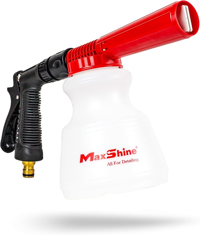 Maxshine Low Pressure Foam Gun – 1L Bottle, Anti-Slip Base, Universal Garden Hose Connection – Lubricated Foam, Dirt Removal, Quick Cleaning for Automotive Exterior