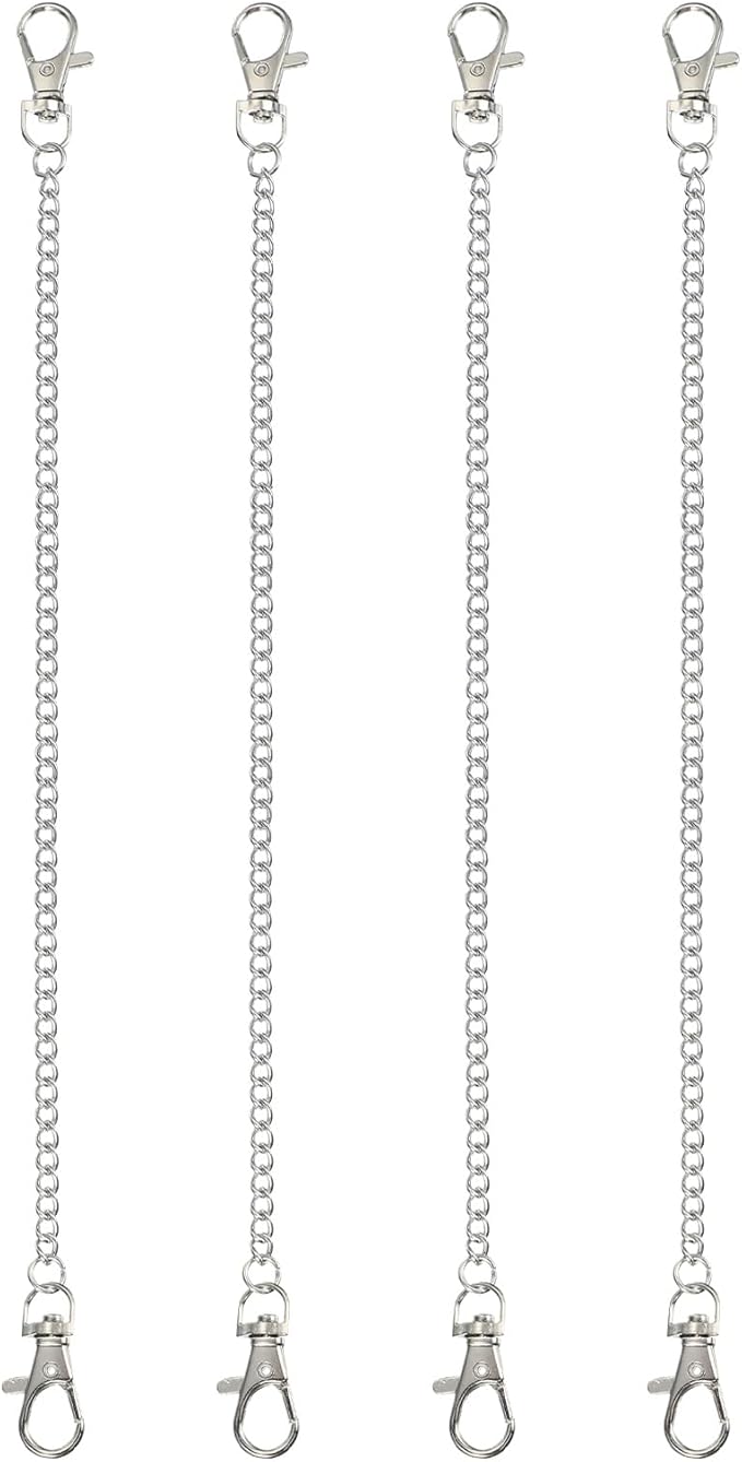 PATIKIL 4Pcs Hanging Chains with Clasp, 11.8 Inch Plant Hangers for Bird Feeders Planters Lanterns Wind Chimes Chalkboards and Ornaments, Silver