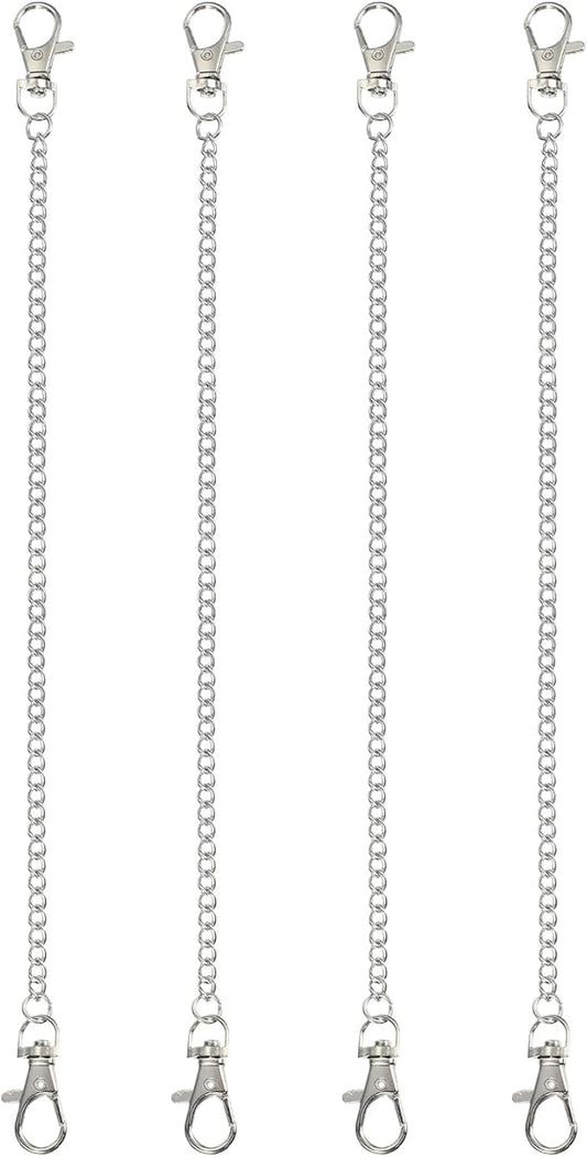 PATIKIL 4Pcs Hanging Chains with Clasp, 11.8 Inch Plant Hangers for Bird Feeders Planters Lanterns Wind Chimes Chalkboards and Ornaments, Silver