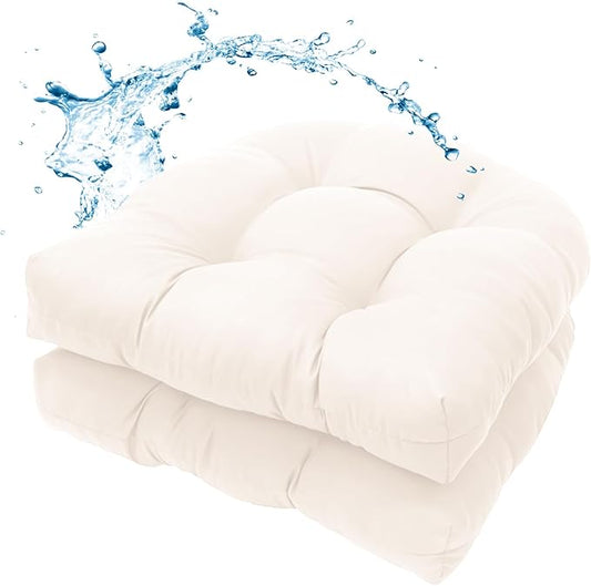 MTMR Water-Repellent Outdoor Chair Cushions Set of 2, 19”X19” Patio Chair Cushions with High Elasticity PP Cotton, Thick Tufted Outdoor Patio Furniture Cushions, Seat Cushions for Outdoor Furniture