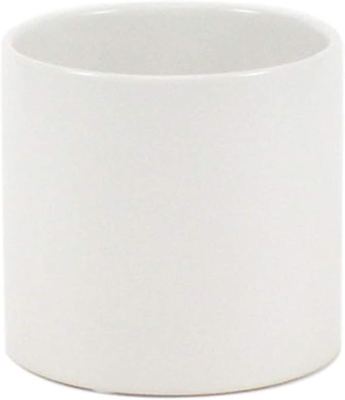 WGVI Matte White Ceramic Cylinder Vase Width 6.5" Height 6", Flower Arrangements, Candle Holder, Terrarium Planter Pot, Storage Container Organizer, Pen Brush Holder, Modern Table top Decor, 6 Pc