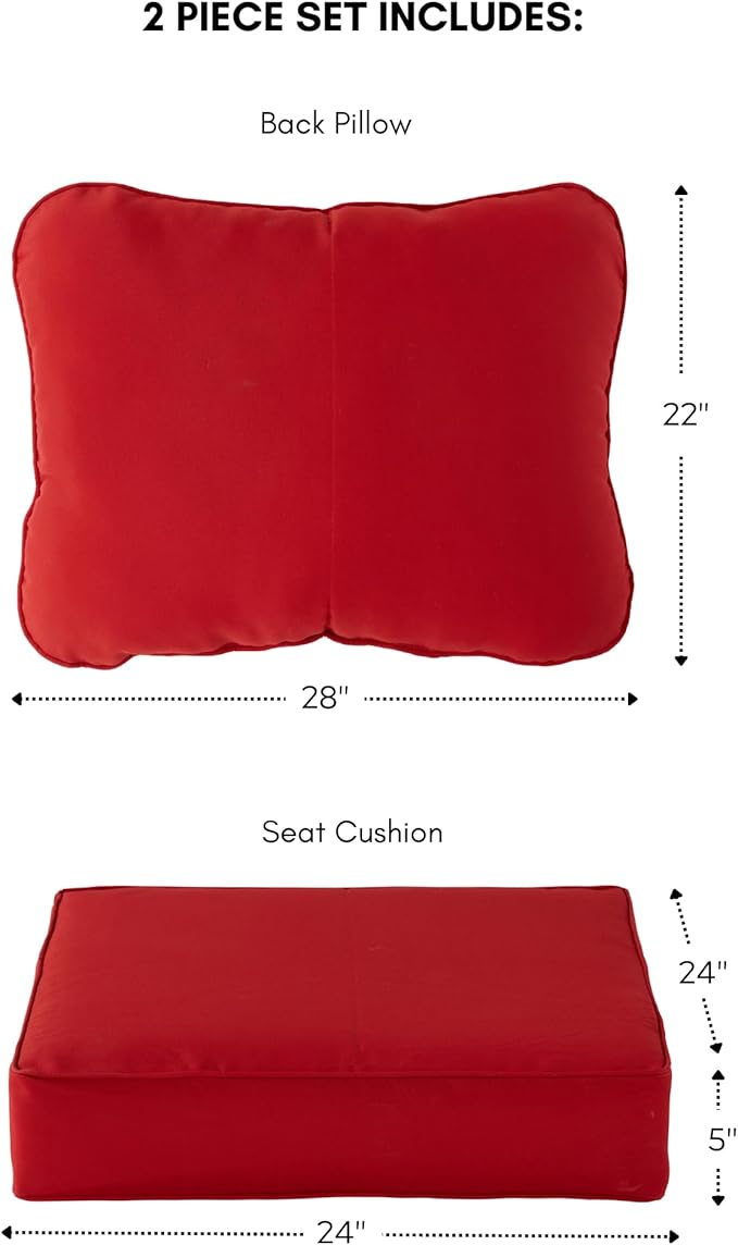 Greendale Home Fashions 2-Piece Outdoor Deep Seat Cushion Set, Fire