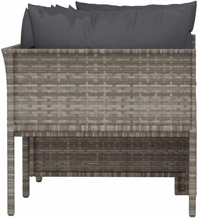 Garden Lounge Set Grey Patio Furniture Set Garden Seating Ensemble for Backyard Outdoor