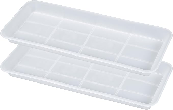 4 Pack of Plastic Plant Tray Saucer Rectangular 17 18 inch, Plant Trays Saucers for Indoors Outdoor, Plant Water Drip Tray for Flower Pot Planter, Windowsill Plant Tray (7.8 X 17.5'', Clear)