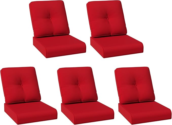 Joyside Outdoor Chair Cushions Set, 22x25/22x24 Inch Patio Furniture Deep Seat Cushions, Water Resistant & Thick Cushion, Outdoor Replacement Cushions for Seat and Sofa