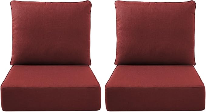 Luxury Outdoor Seat Cushion Set-22 x 24 x 6 Inch Outdoor Chair Cushions with Water Resistant & Removable Cover Outdoor Cushions for Patio Furniture Chair Sofa Couch