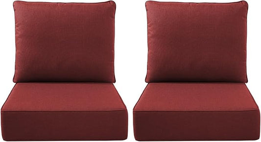 Luxury Outdoor Seat Cushion Set-22 x 24 x 6 Inch Outdoor Chair Cushions with Water Resistant & Removable Cover Outdoor Cushions for Patio Furniture Chair Sofa Couch