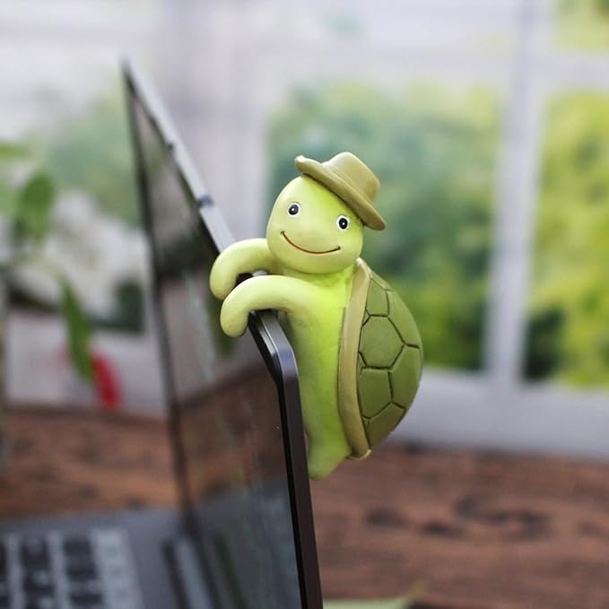Tortoise Figure Plant Pot Hanger, Turtle Flower Pot Hugger, Resin Tortoise Statue, Funny Pot Huggers for Planters, Cute Climbing Tortoise Flower Pot Hugger, Garden Fence Balcony Patio Yard (HAT)