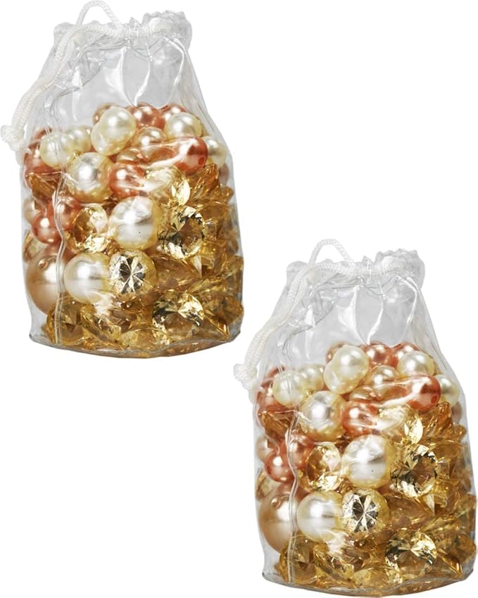 Set of 16oz of Exotic Aquarium and Vase Gems and Pearls - Around 1 Pounds of Gems Perfect for Aquariums, Vase Fillers, Table Scatter, Scrapbooking and Much More