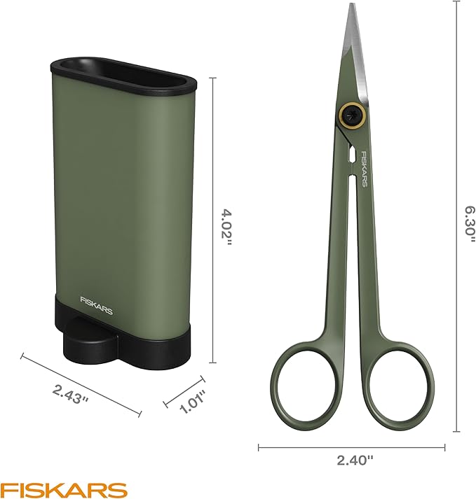 Fiskars Detail Snipper & Holder, Precision Indoor Gardening Tool, 6"