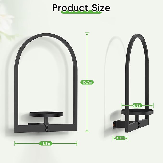 Wall Planters for Indoor Plants, Plant Holder Hanger Indoor, Wall-Mounted Planter Frame for Outdoor, Vertical Hanging Flower Pots Holder Plant Stand for Home Decor, 3 Pack