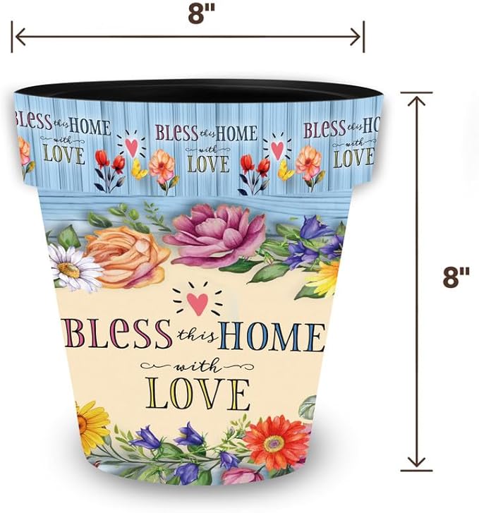 Briarwood Lane Spring Planter 8.5" x 8.5" x 8.5" Bless This Home with Love Small for Spring Planter