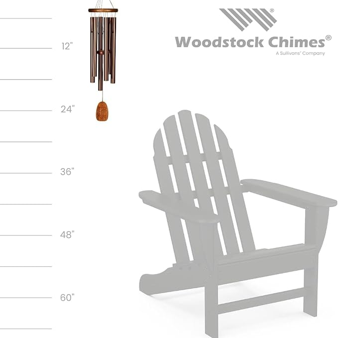 Woodstock Wind Chimes Amazing Grace Chime Medium (24'') Bronze Wind Chime Inspirational and Memorial Gifts Wind Chimes for Outside Patio Home or Garden Decor