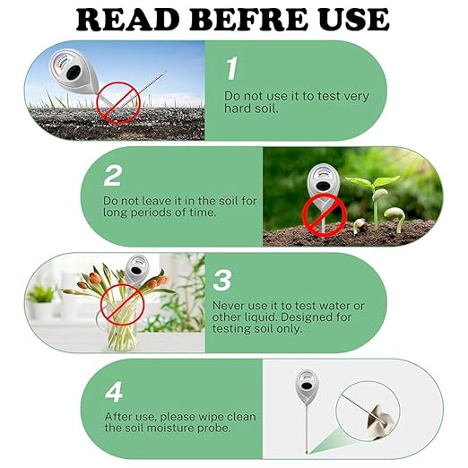 2 Pcs Soil Moisture Meter, Plant Water Meter, Moisture Meter for Plants, Soil MoistureTester, Soil Water Gauge for Plants, Plant Moisture Monitor No Battery Needed (White+White)