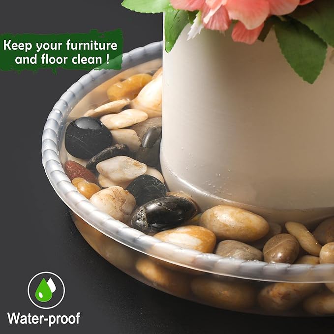SupKing 9 Pack Plant Saucers (6inch /8inch /10inch), Heavy Sturdy Plant Trays Pot Tray for Indoor Clear Plastic Flower Pot Saucers Thicker Plant Water Drip Trays for pots- Clear